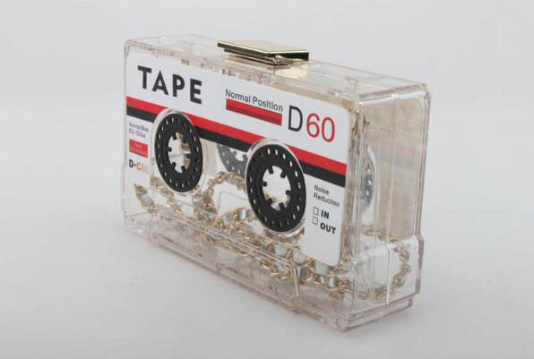 Cassette Tape Convertible Crossbody Clutch