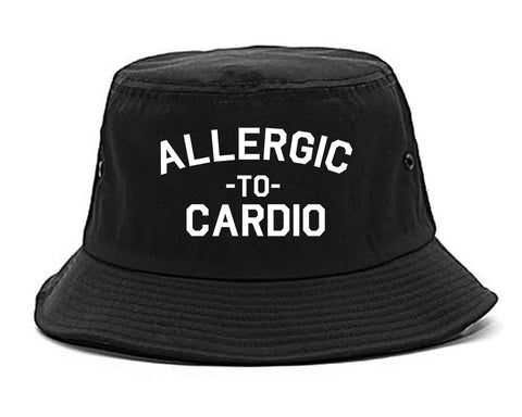 Allergic To Cardio Gym black Bucket Hat