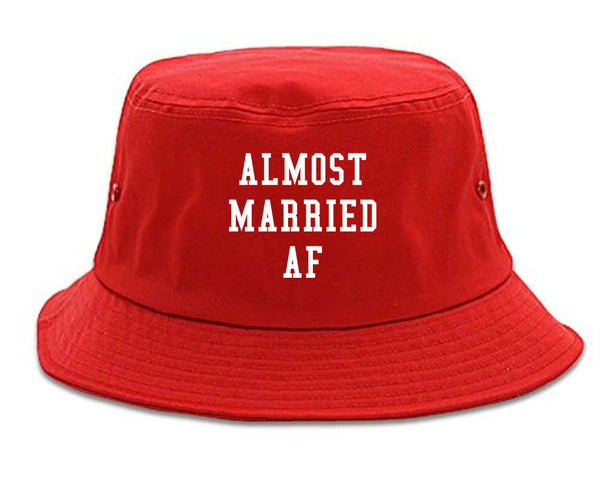 Almost Married AF Engaged red Bucket Hat