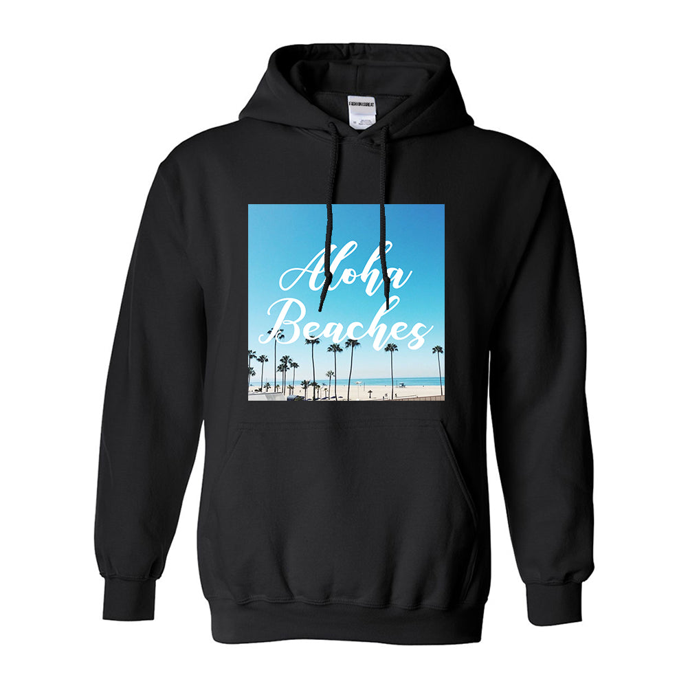 Aloha Beaches Beach View Black Womens Pullover Hoodie
