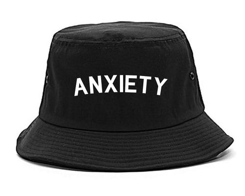 Anxiety Anxious Black Bucket Hat