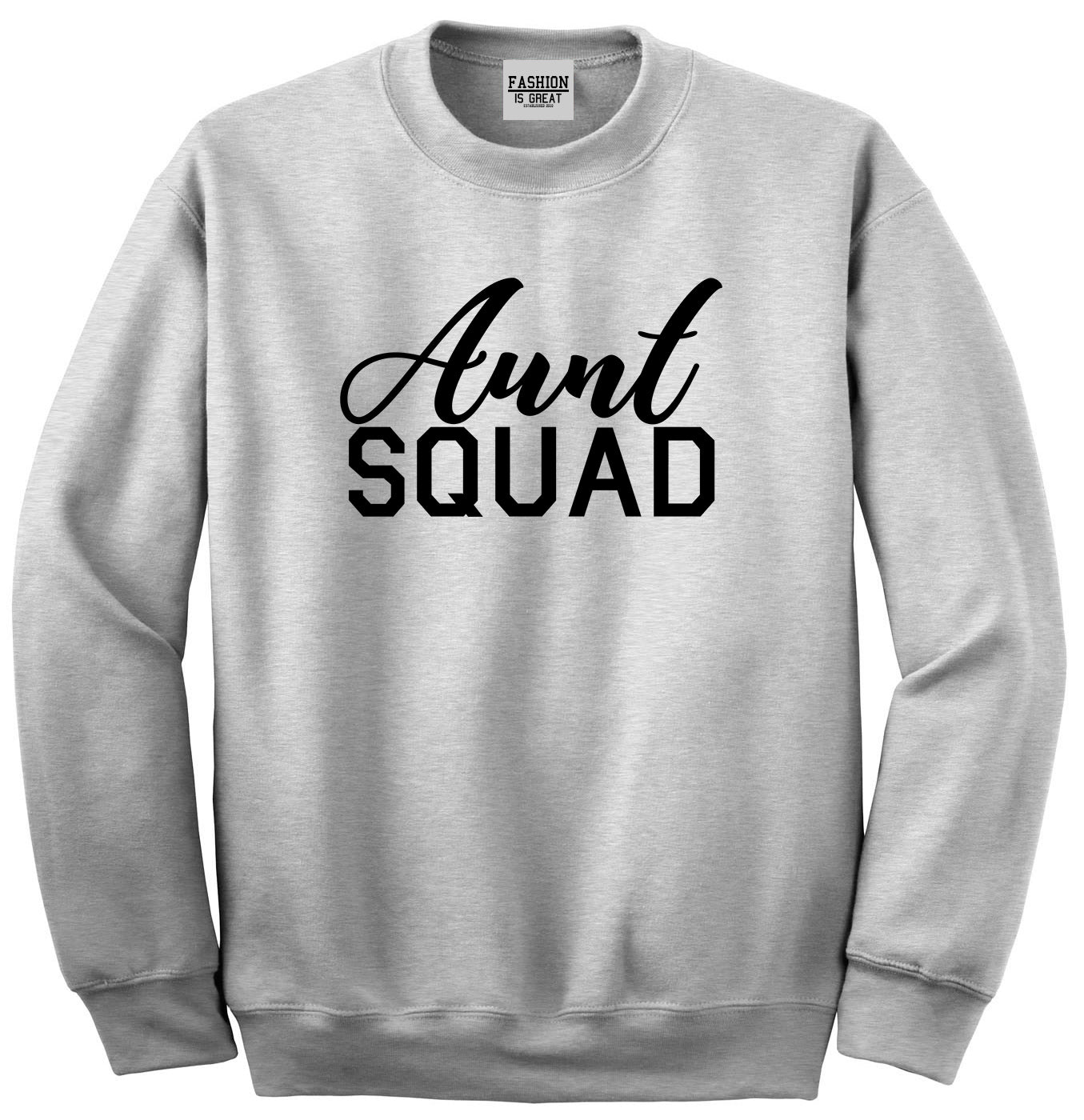 Aunt Squad Auntie Grey Crewneck Sweatshirt