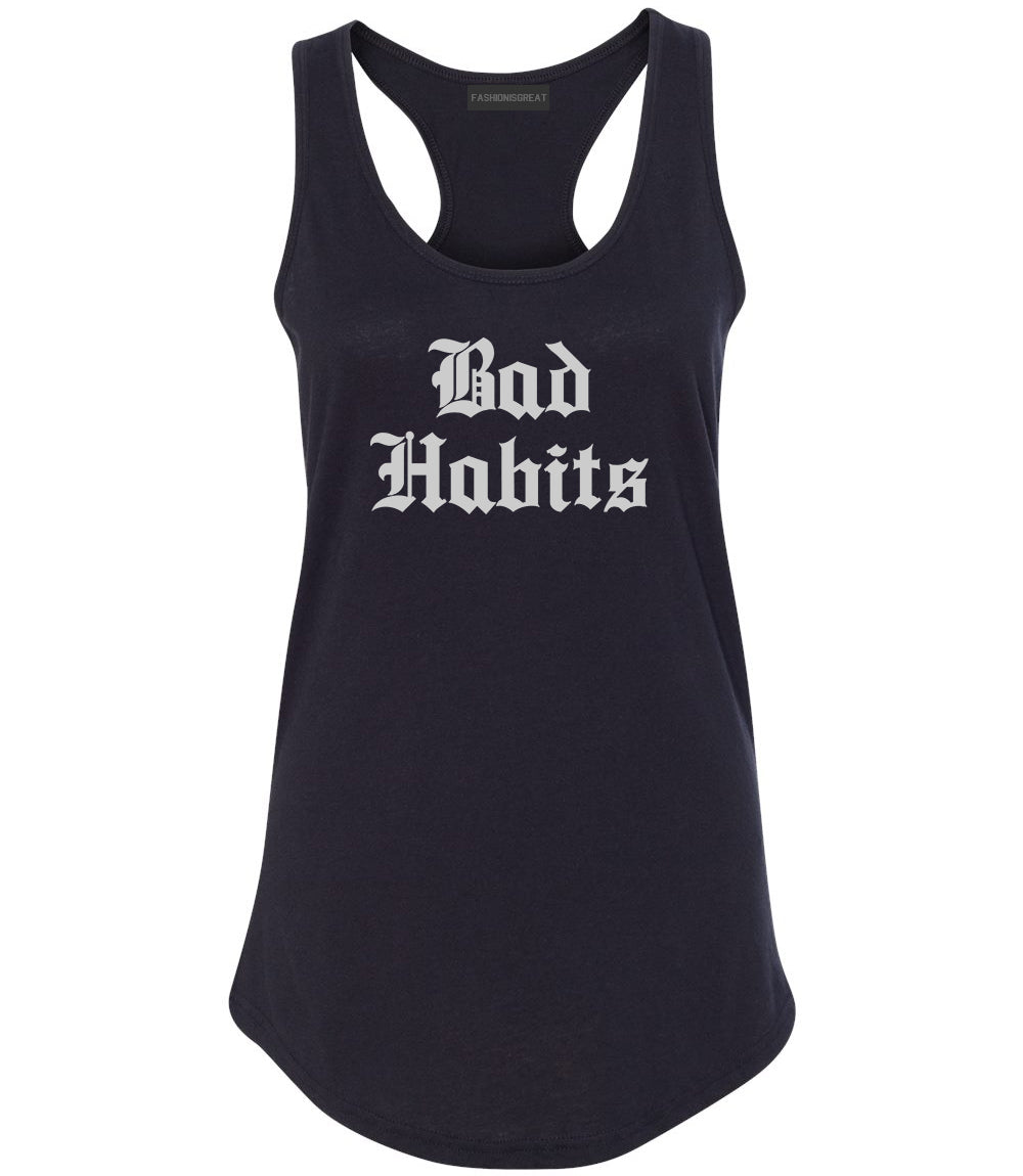 Bad Habits Goth Black Womens Racerback Tank Top