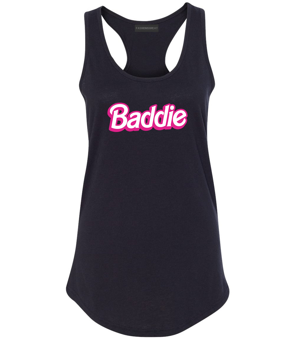 Baddie Bad Girl Womens Racerback Tank Top Black