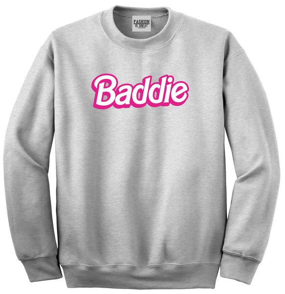 Baddie Bad Girl Unisex Crewneck Sweatshirt Grey