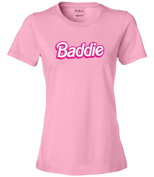 Baddie Bad Girl Womens Graphic T-Shirt Pink