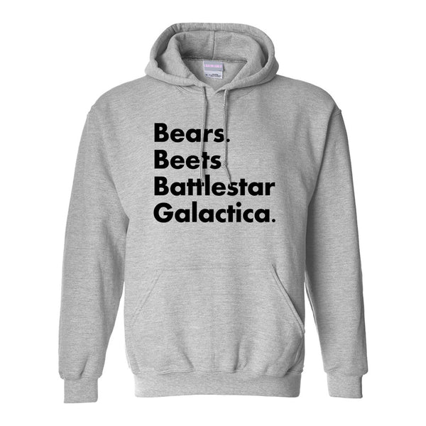 Bears Beets Battlestar Galactica Grey Pullover Hoodie