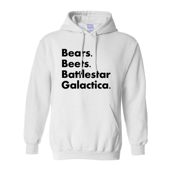 Bears Beets Battlestar Galactica White Pullover Hoodie