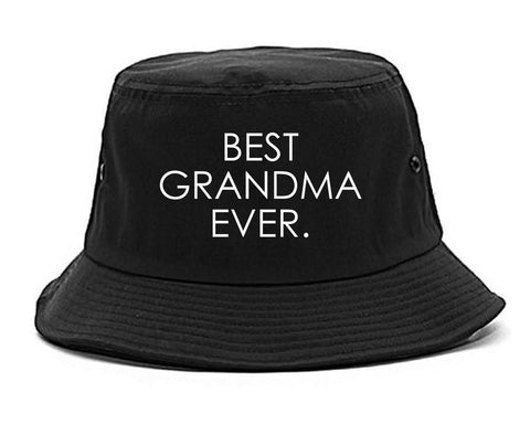 Best Grandma Ever Mom Gift black Bucket Hat