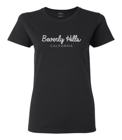 Beverly Hills California Womens Graphic T-Shirt Black