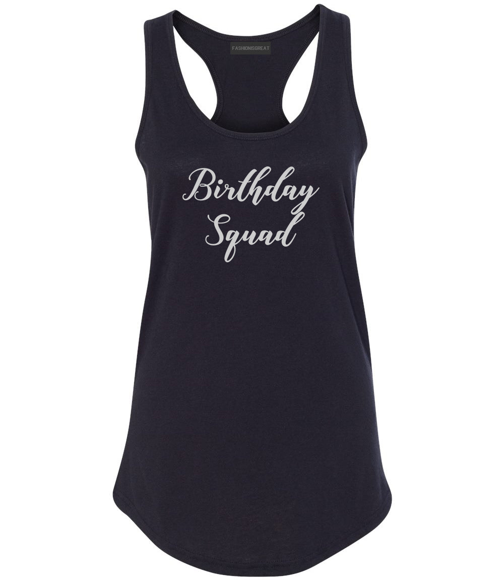 Birthday Squad Party Black Womens Racerback Tank Top