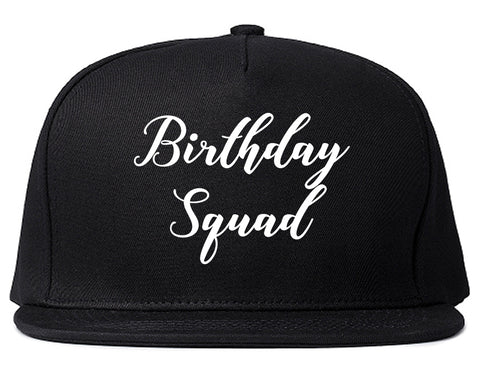 Birthday Squad Party Black Snapback Hat