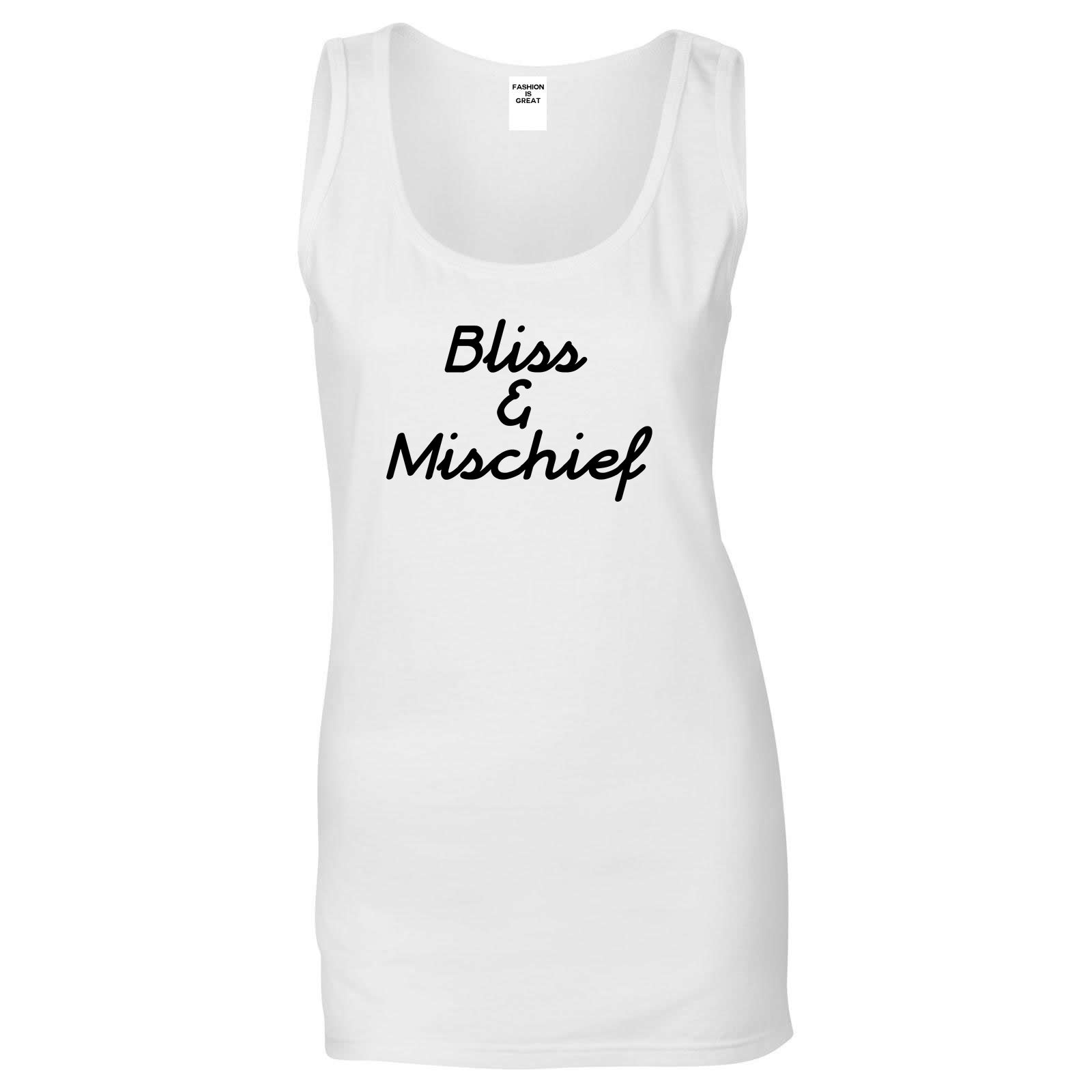 Bliss And Mischief Womens Tank Top Shirt White