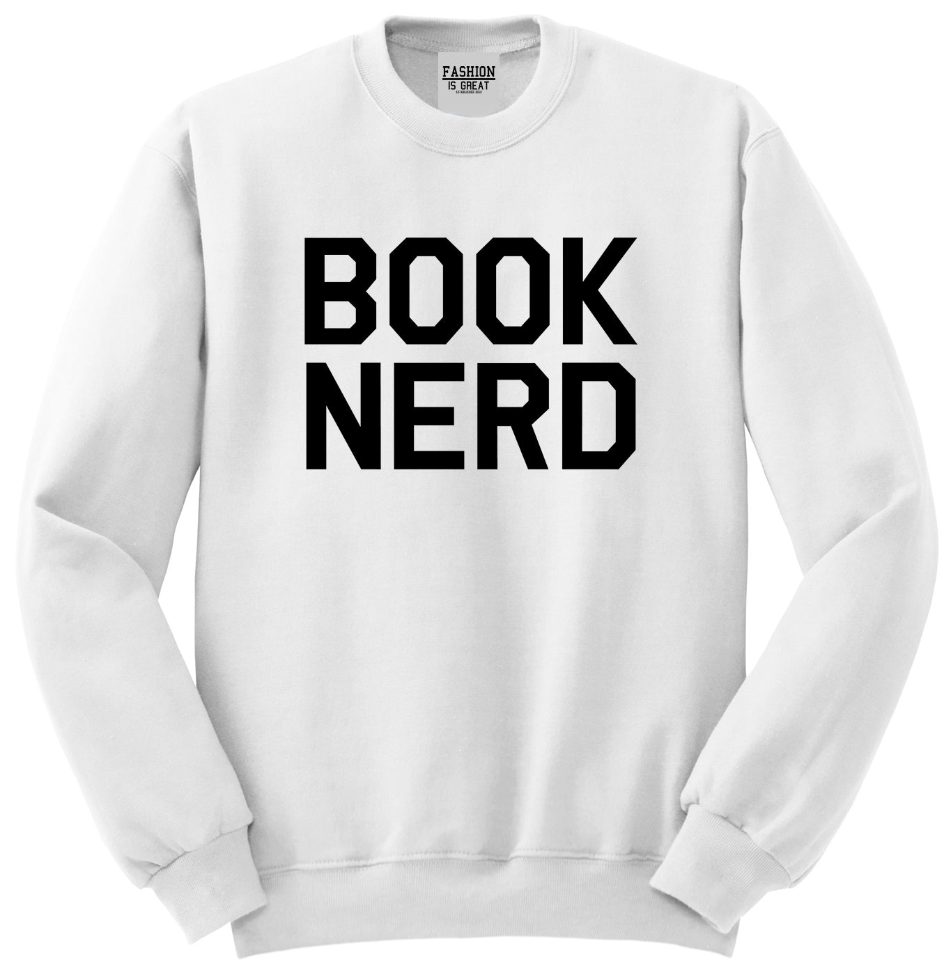 Book Nerd Reading White Crewneck Sweatshirt