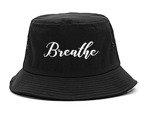 Breathe Yoga Peaceful Black Bucket Hat