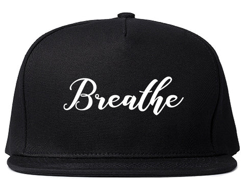 Breathe Yoga Peaceful Black Snapback Hat