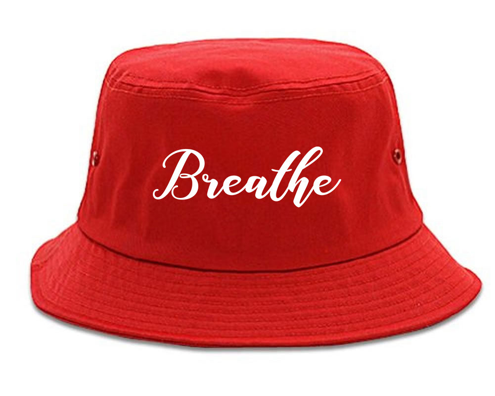 Breathe Yoga Peaceful Red Bucket Hat