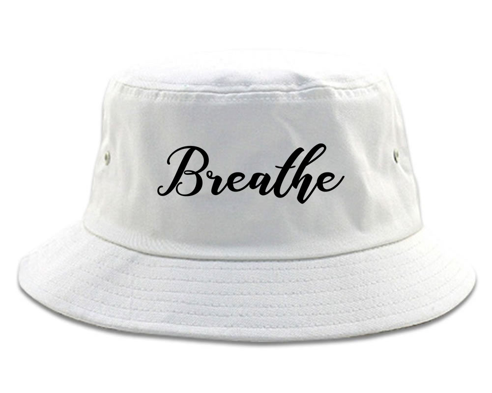 Breathe Yoga Peaceful White Bucket Hat