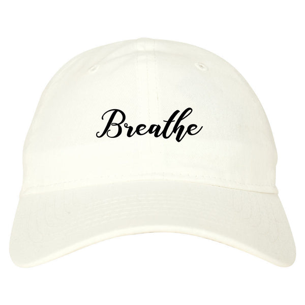 Breathe Yoga Peaceful White Dad Hat
