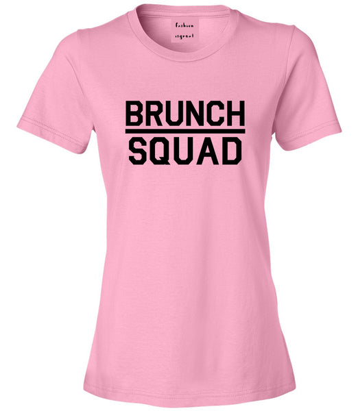 Brunch Squad Food Pink Womens T-Shirt