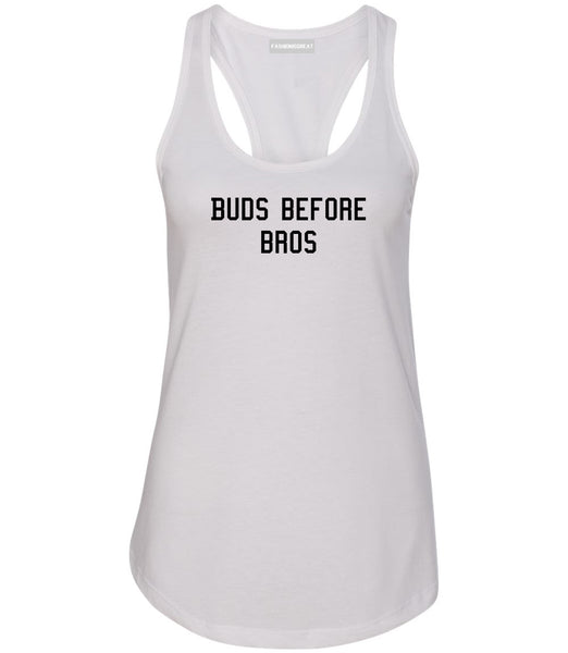 Buds Before Bros Womens Racerback Tank Top White