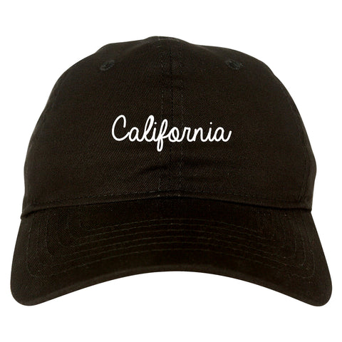 California CA Script Chest black dad hat