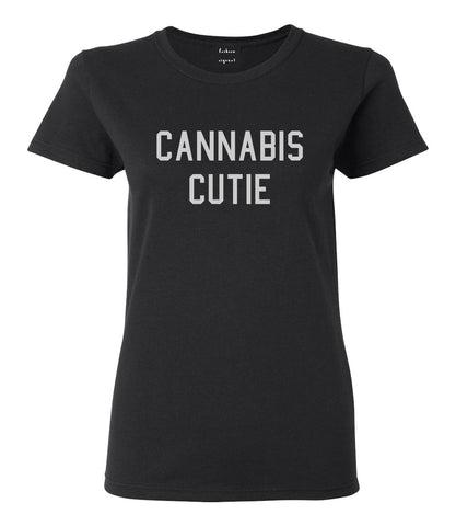 Cannabis Cutie Womens Graphic T-Shirt Black