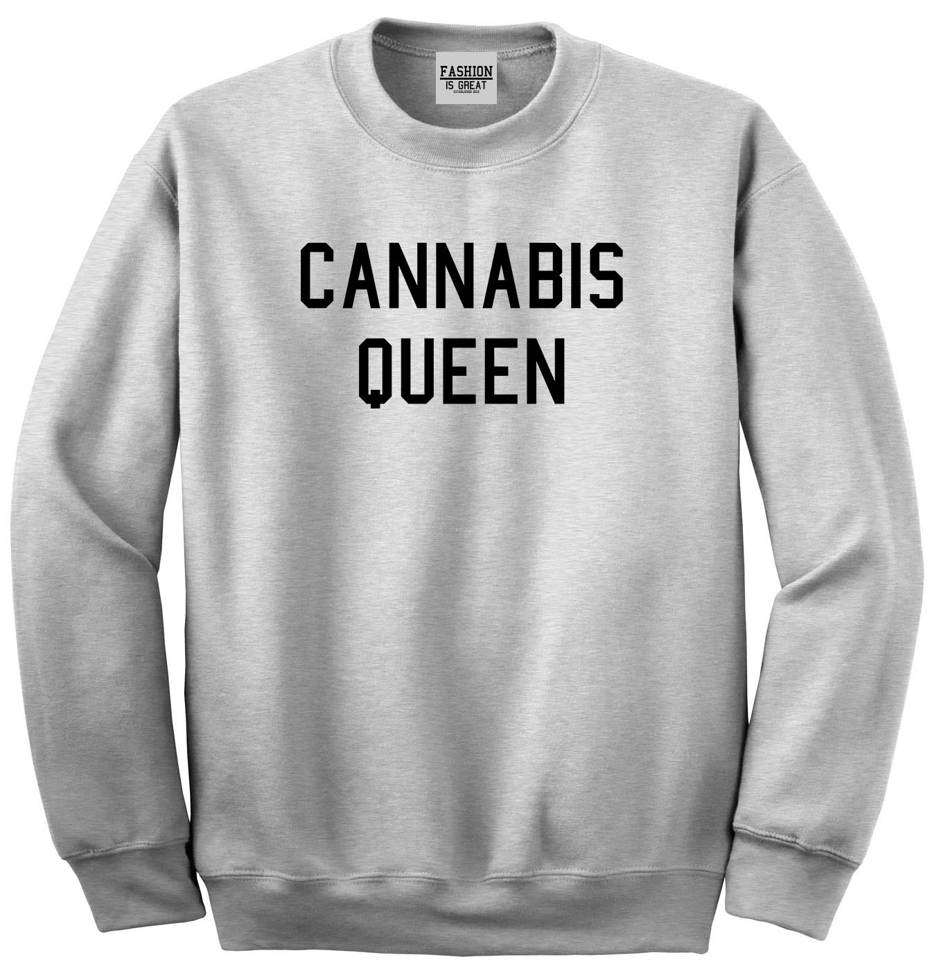 Cannabis Queen Unisex Crewneck Sweatshirt Grey