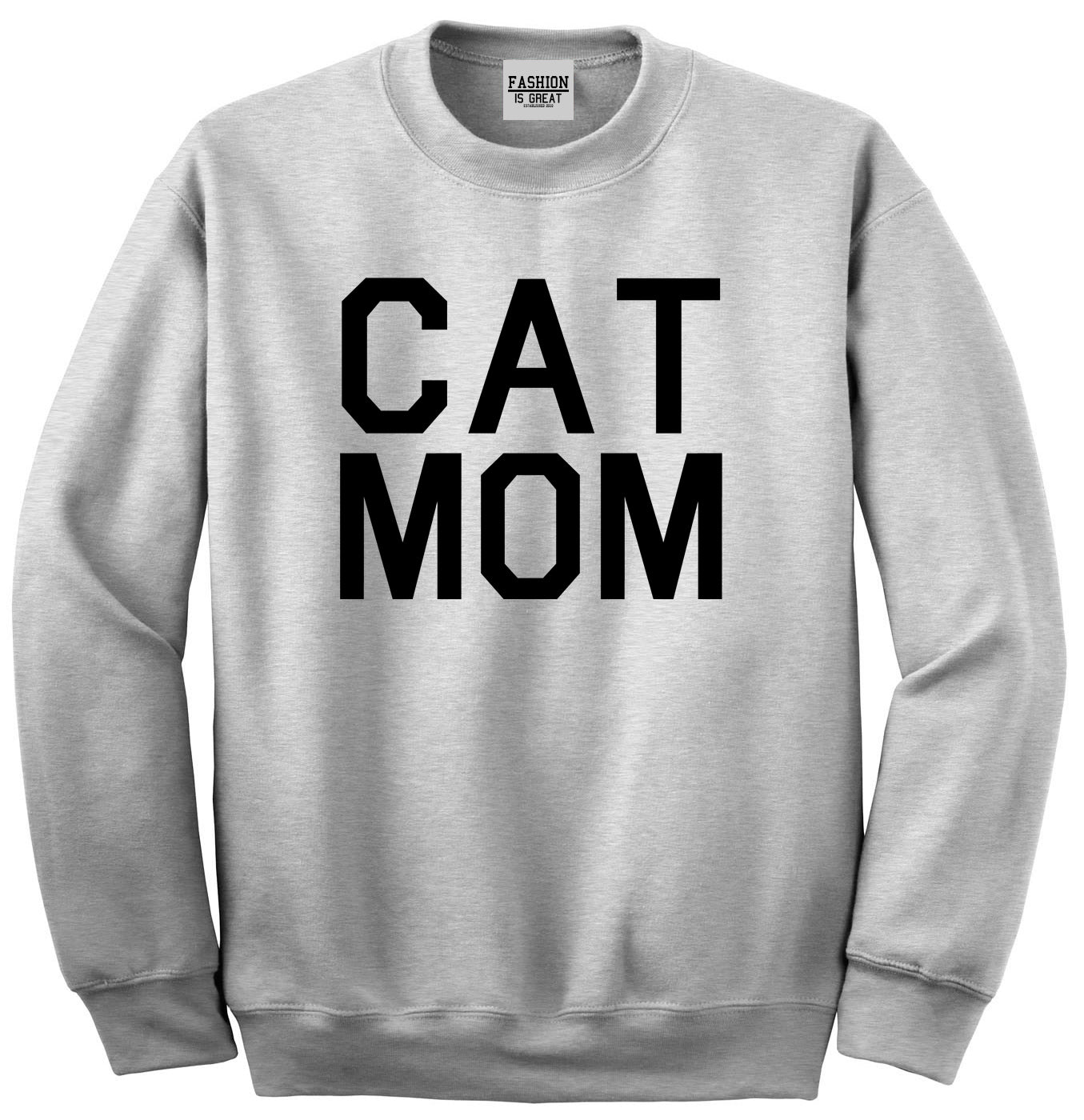 Cat Mom Cat Mother Grey Crewneck Sweatshirt