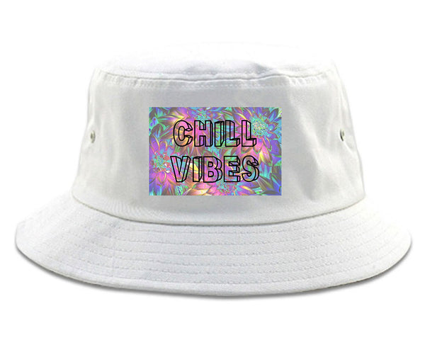 Chill Vibes Trippy white Bucket Hat