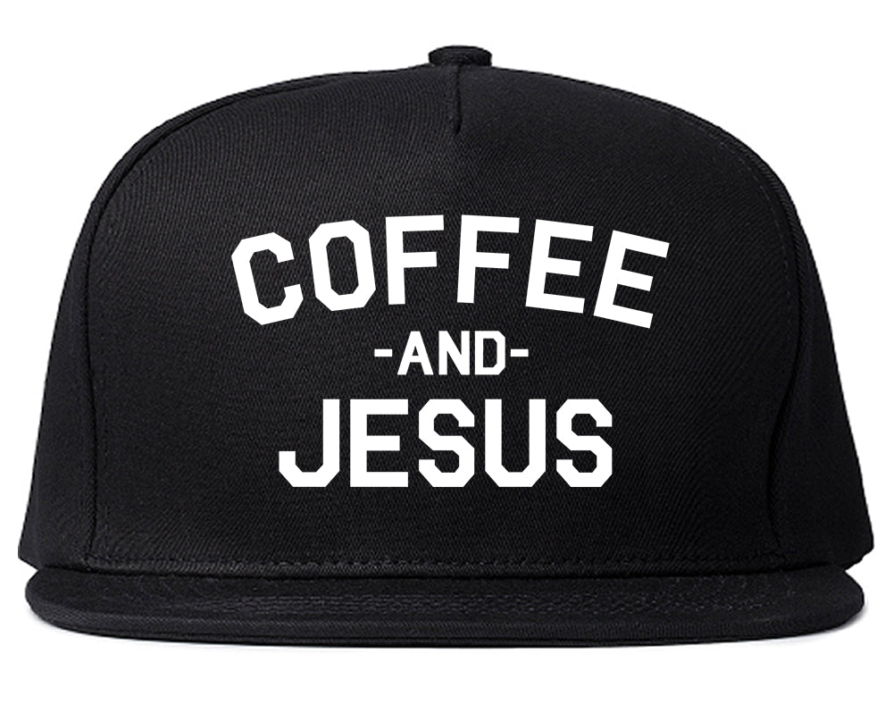 Coffee And Jesus Religious Black Snapback Hat