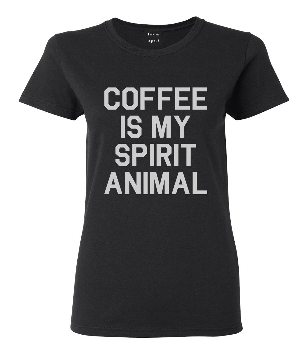 Coffee Is My Spirit Animal Black T-Shirt