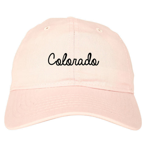 Colorado CO Script Chest pink dad hat