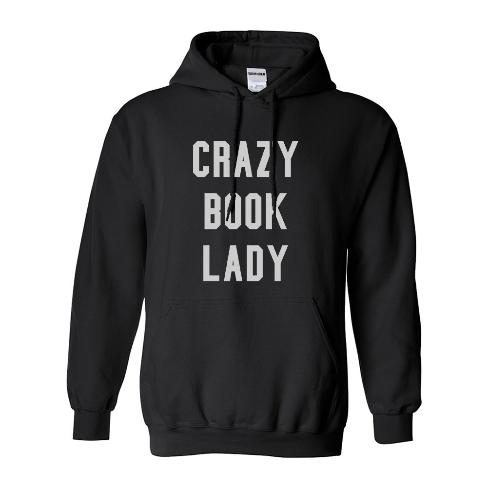 Crazy Book Lady Black Pullover Hoodie
