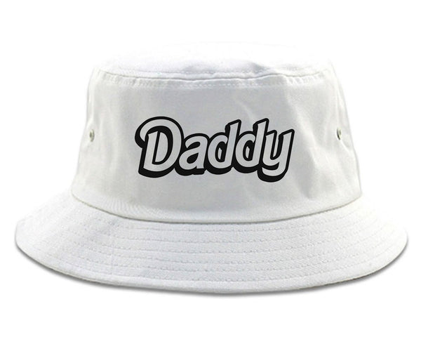 Daddy Pink Bucket Hat White
