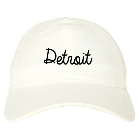 Detroit Michigan Script Chest white dad hat