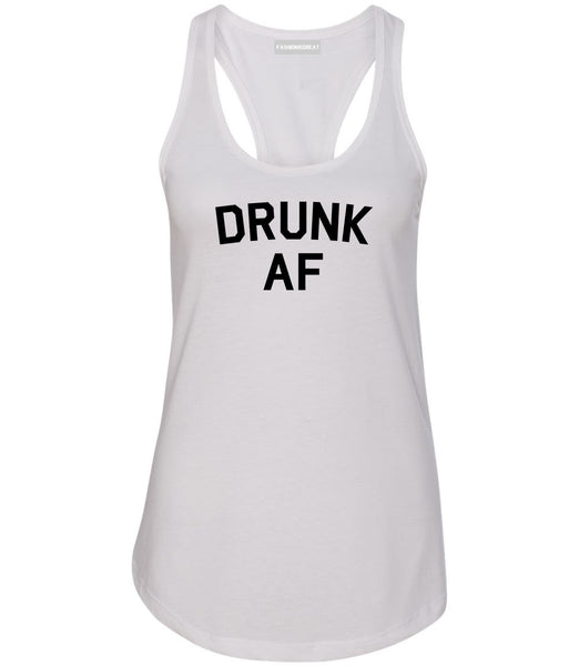 Drunk AF Bachelorette Party Womens Racerback Tank Top White