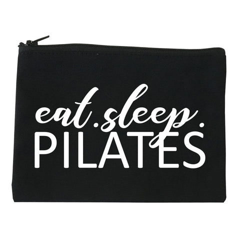 Eat Sleep Pilates Yoga Black Makeup Bag
