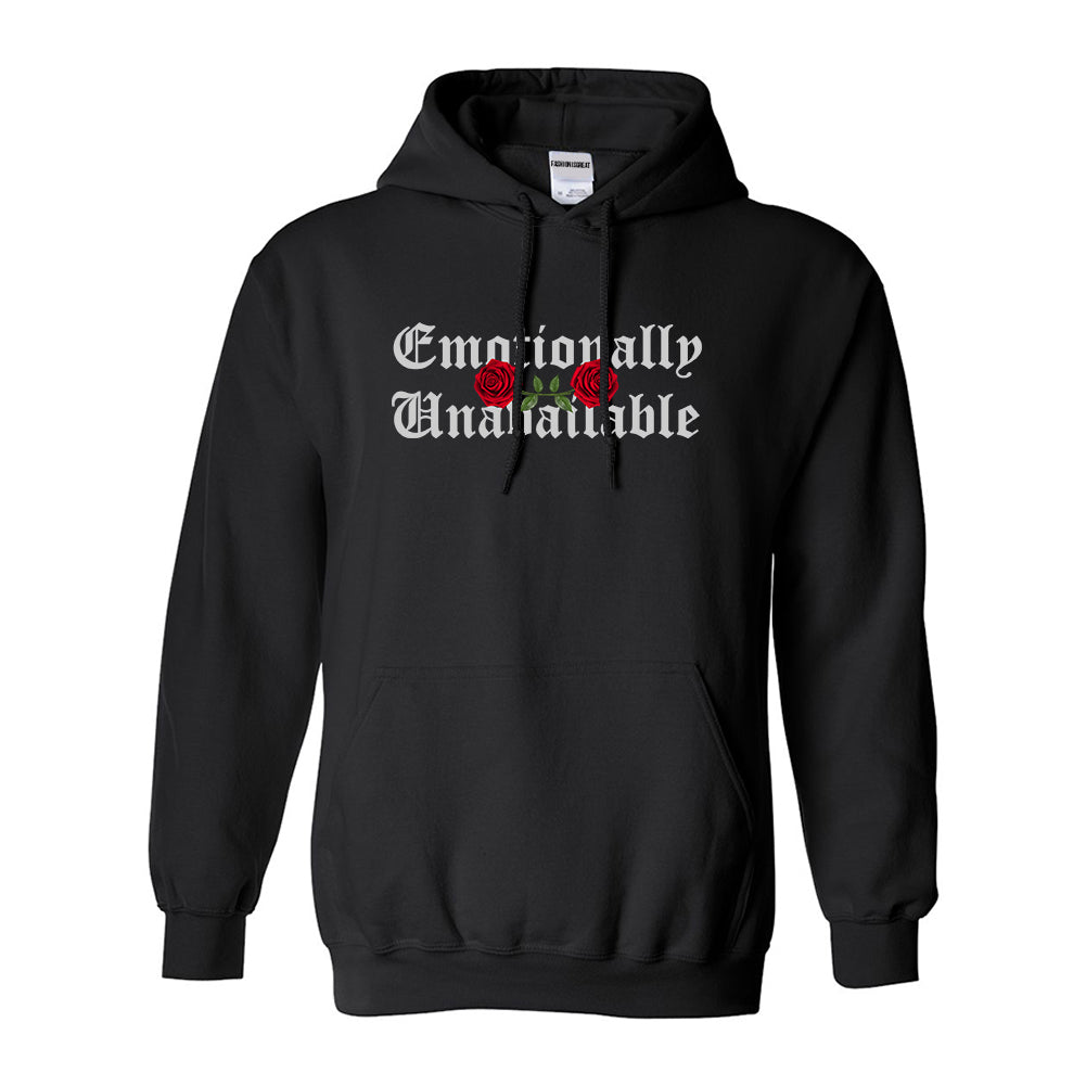Emotionally Unavailable Roses Black Womens Pullover Hoodie