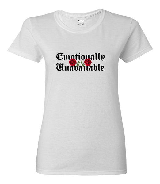 Emotionally Unavailable Roses White Womens T-Shirt