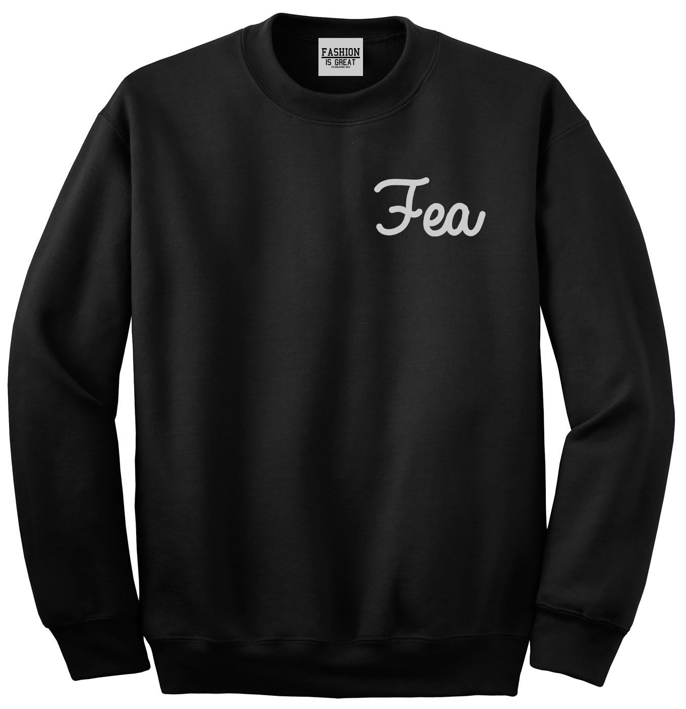 Fea Ugly Spanish Chest Black Womens Crewneck Sweatshirt