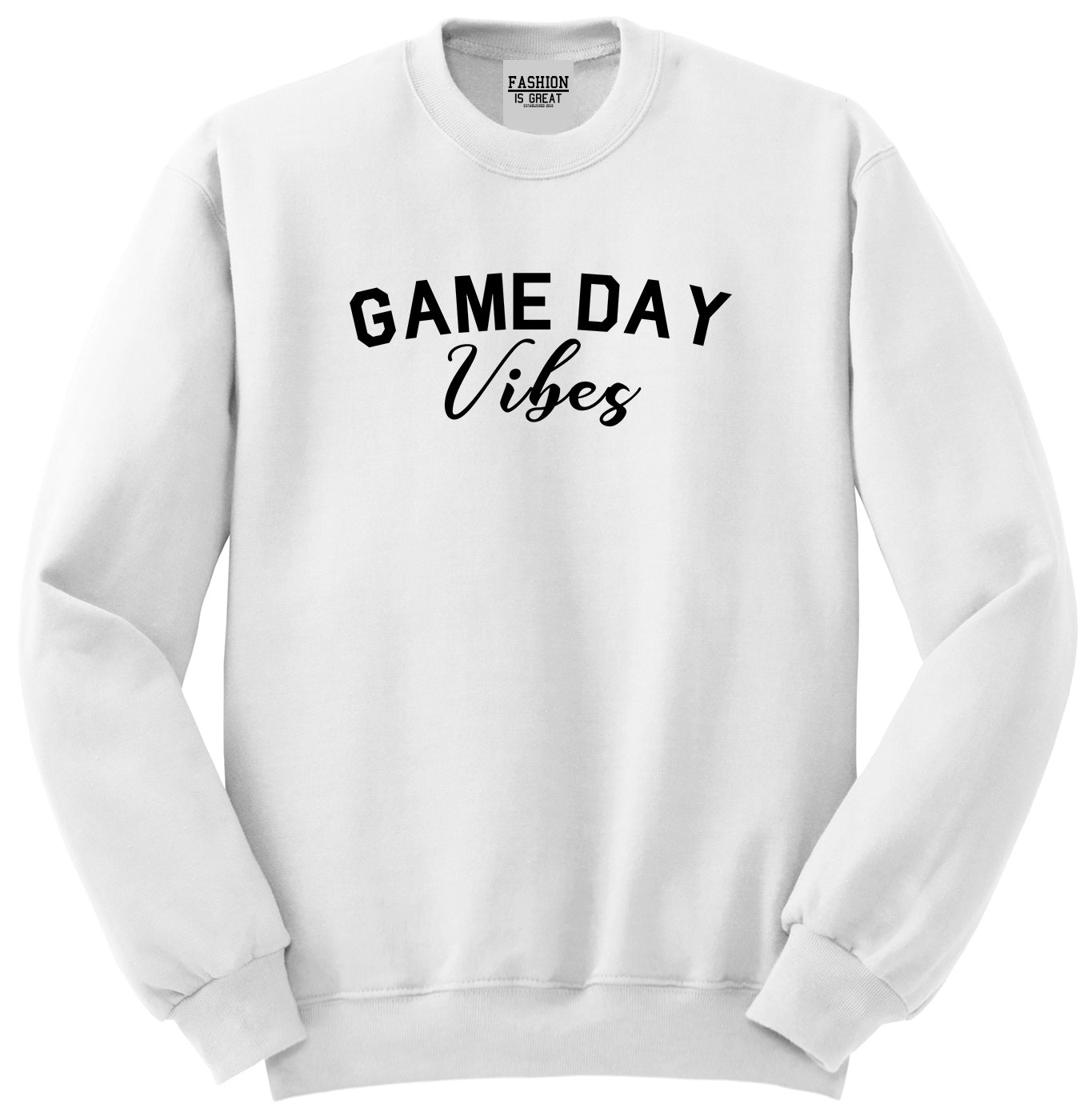 Game Day Vibes White Crewneck Sweatshirt