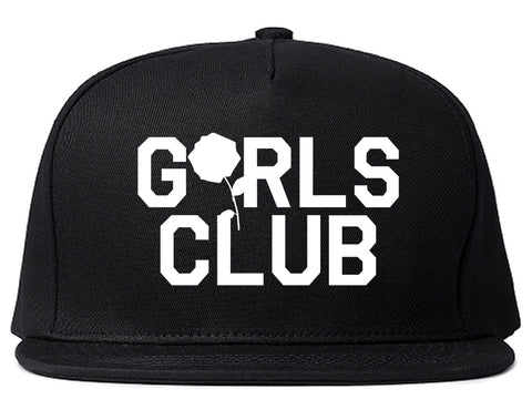 Girls Club Rose Snapback Hat Black