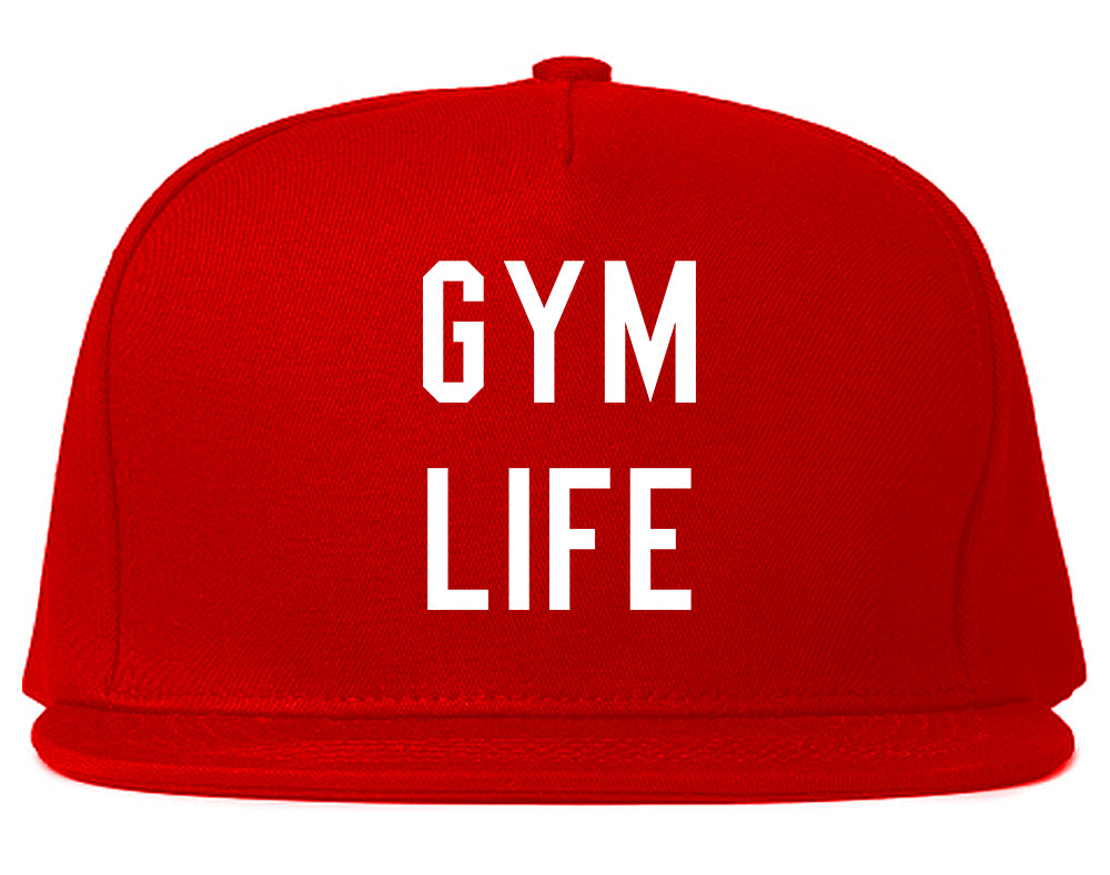 Gym Life Red Snapback Hat