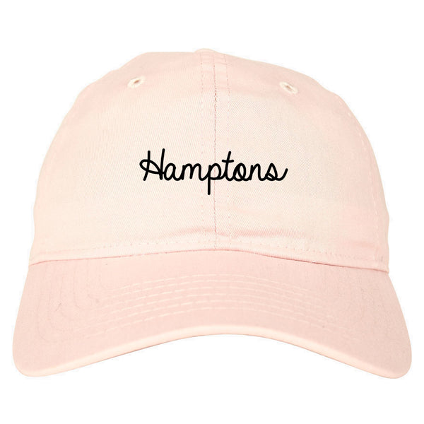 Hamptons NY Script Chest pink dad hat