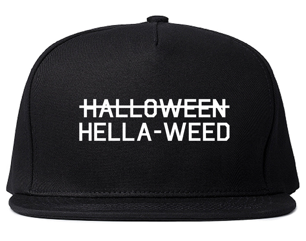 Hella Weed Halloween Funny Black Snapback Hat