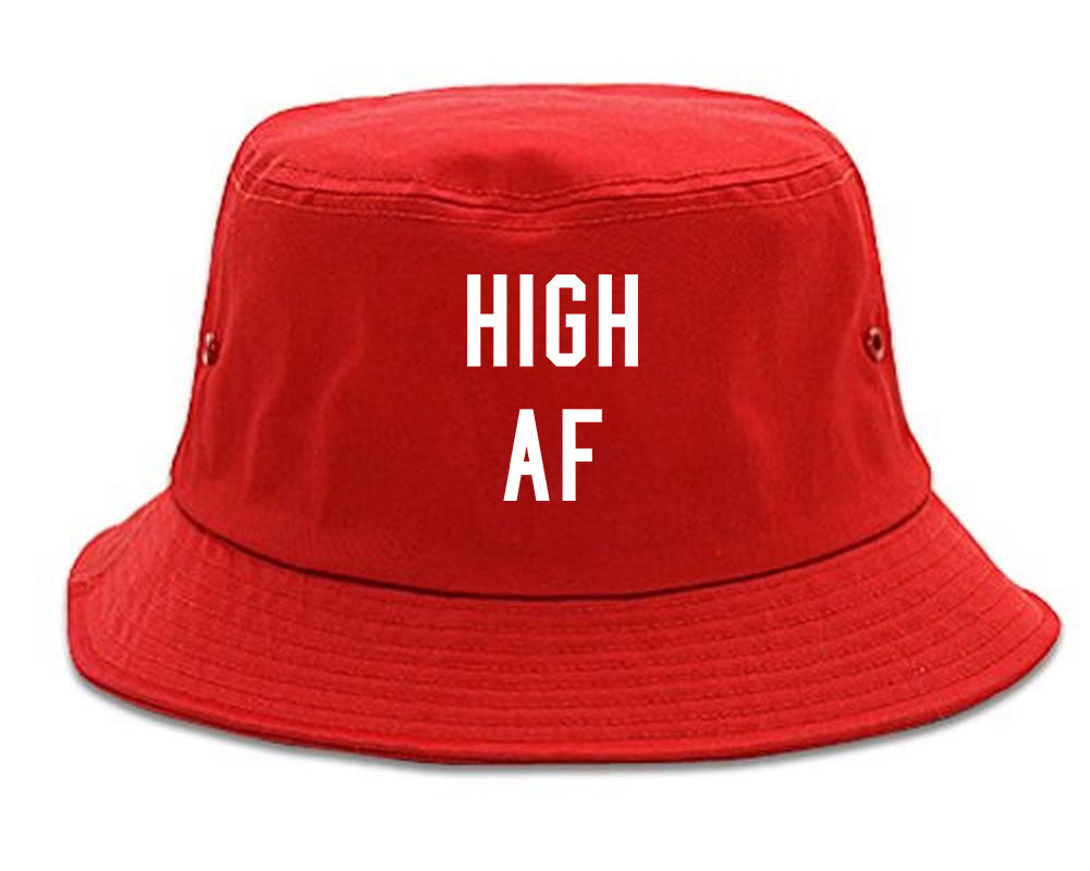High AF Weed Marijuana Bucket Hat Red