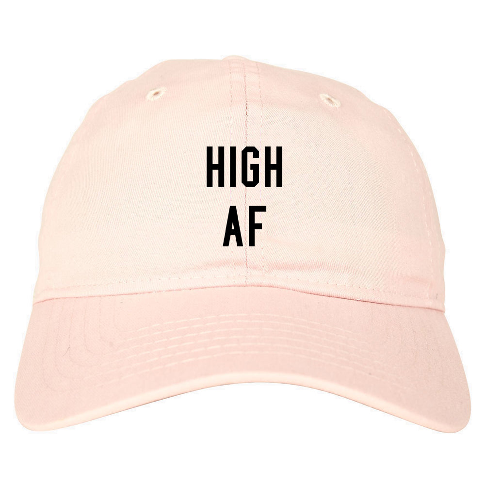 High AF Weed Marijuana Dad Hat Pink