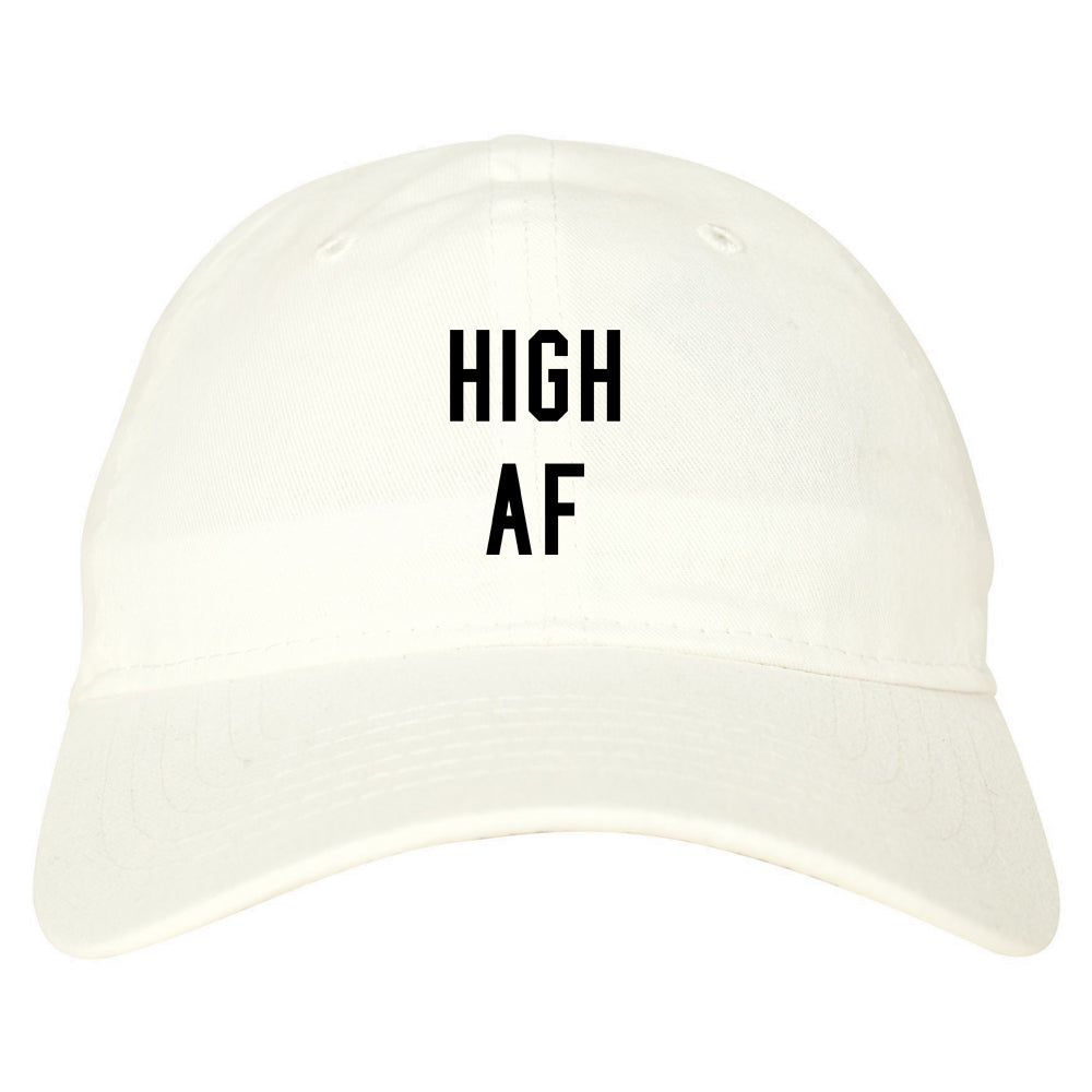 High AF Weed Marijuana Dad Hat White