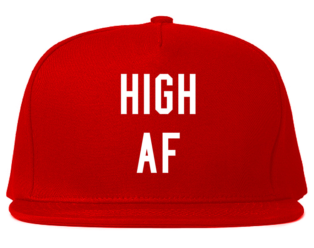 High AF Weed Marijuana Snapback Hat Red